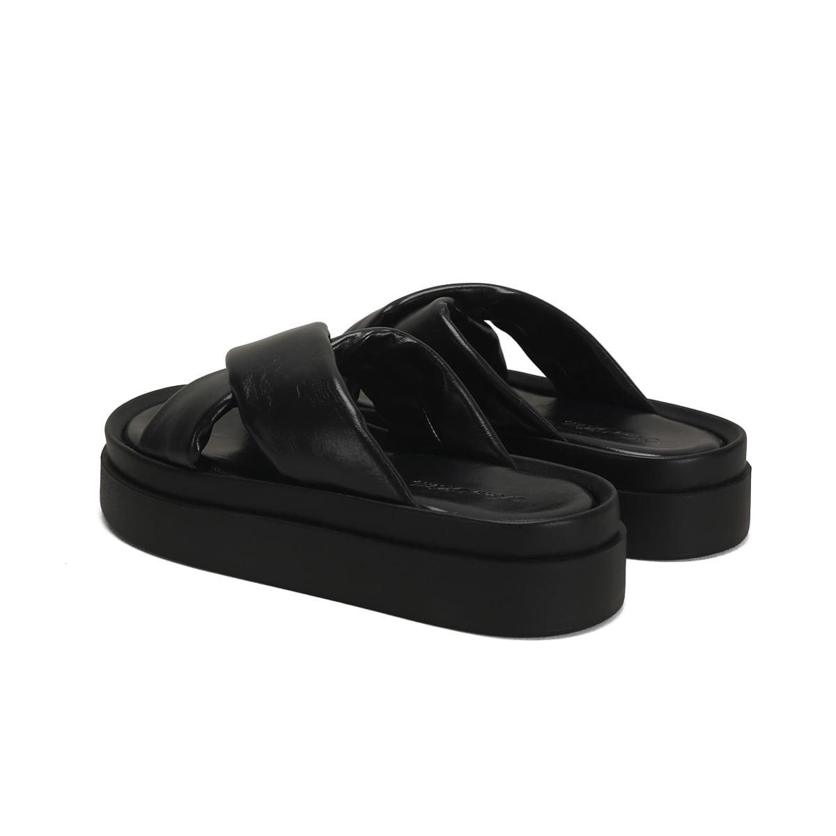 Sandália Flatform Napa Preta Super Confortável Preto 3