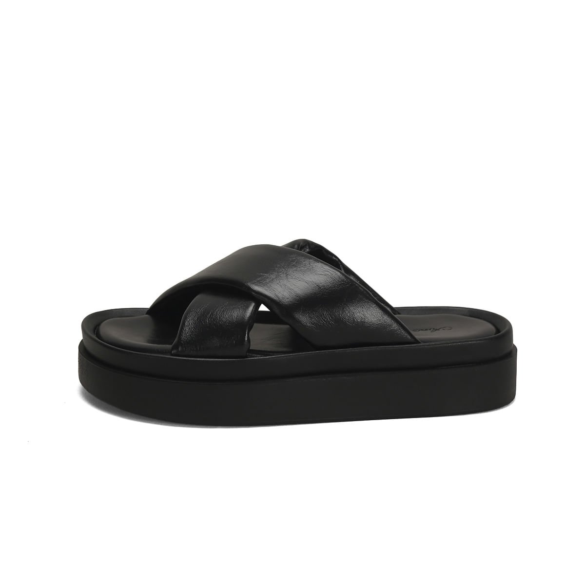Sandália Flatform Napa Preta Super Confortável Preto 4