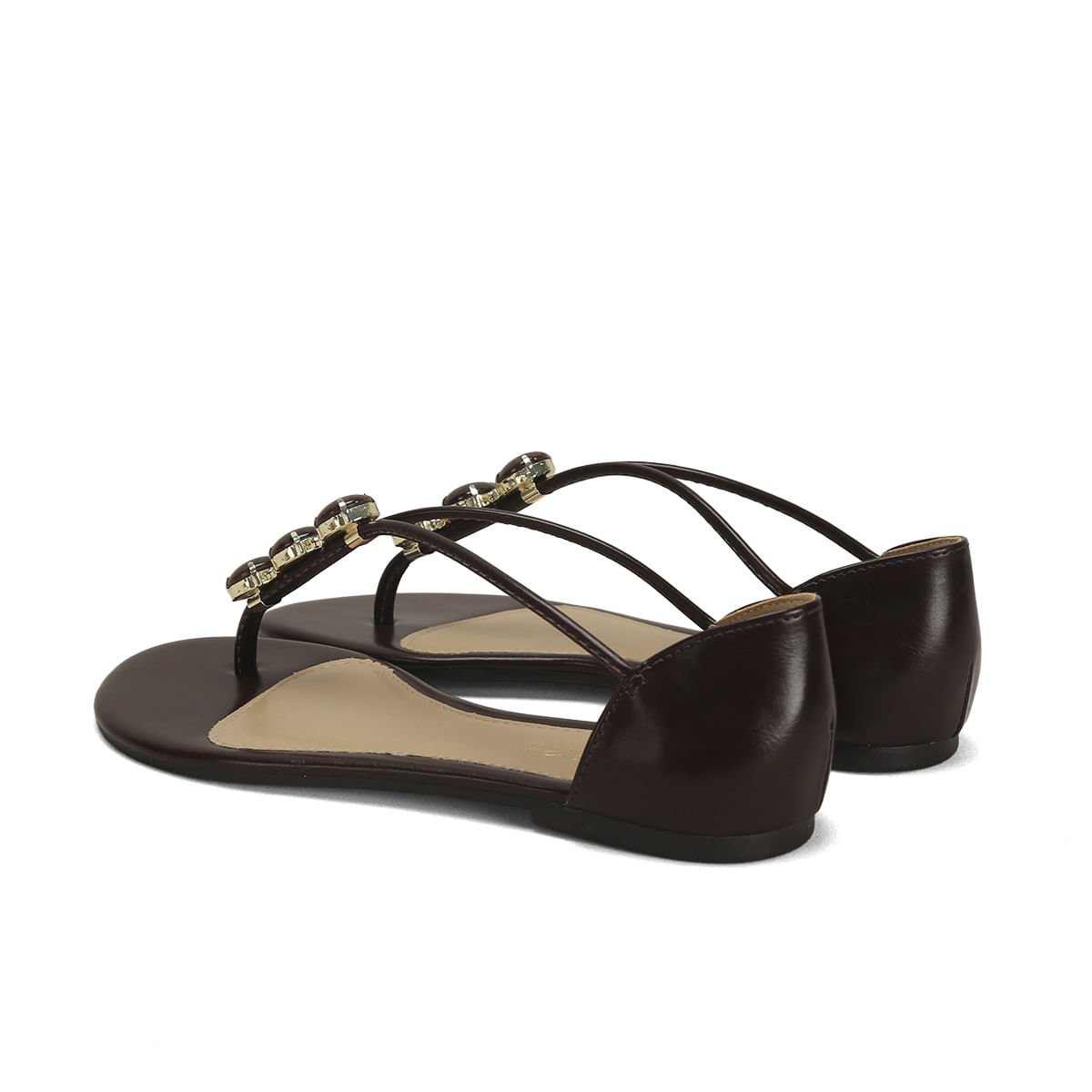 Rasteira Pedras Marmorizadas Café Calce Fácil Café 3