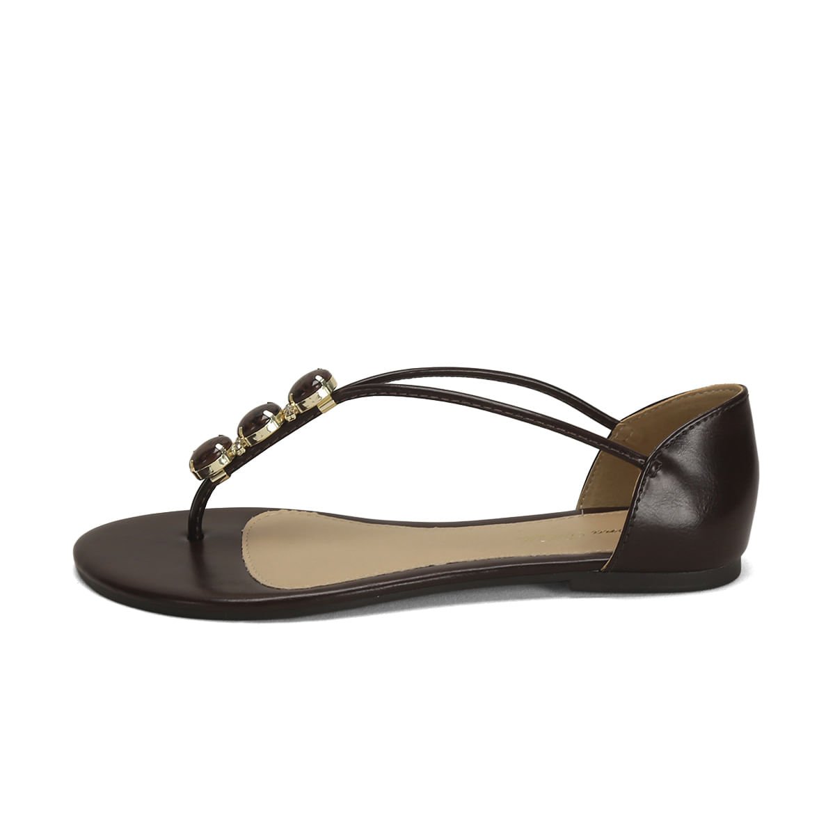 Rasteira Pedras Marmorizadas Café Calce Fácil Café 4