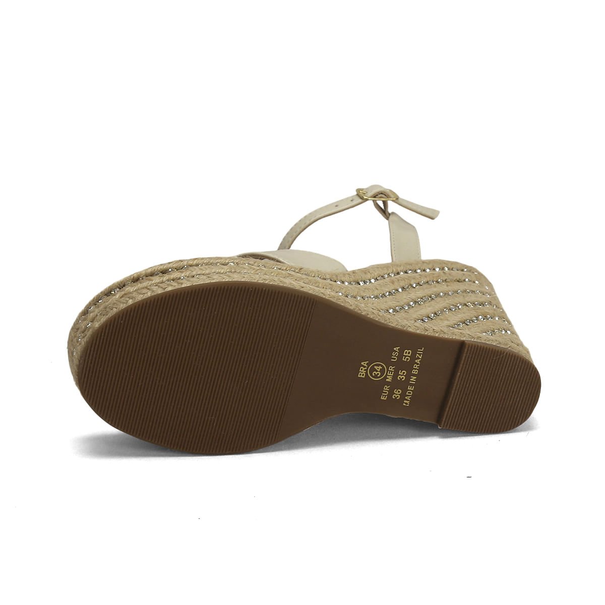 Sandália anabela off white salto cravejado de strass Off White 5