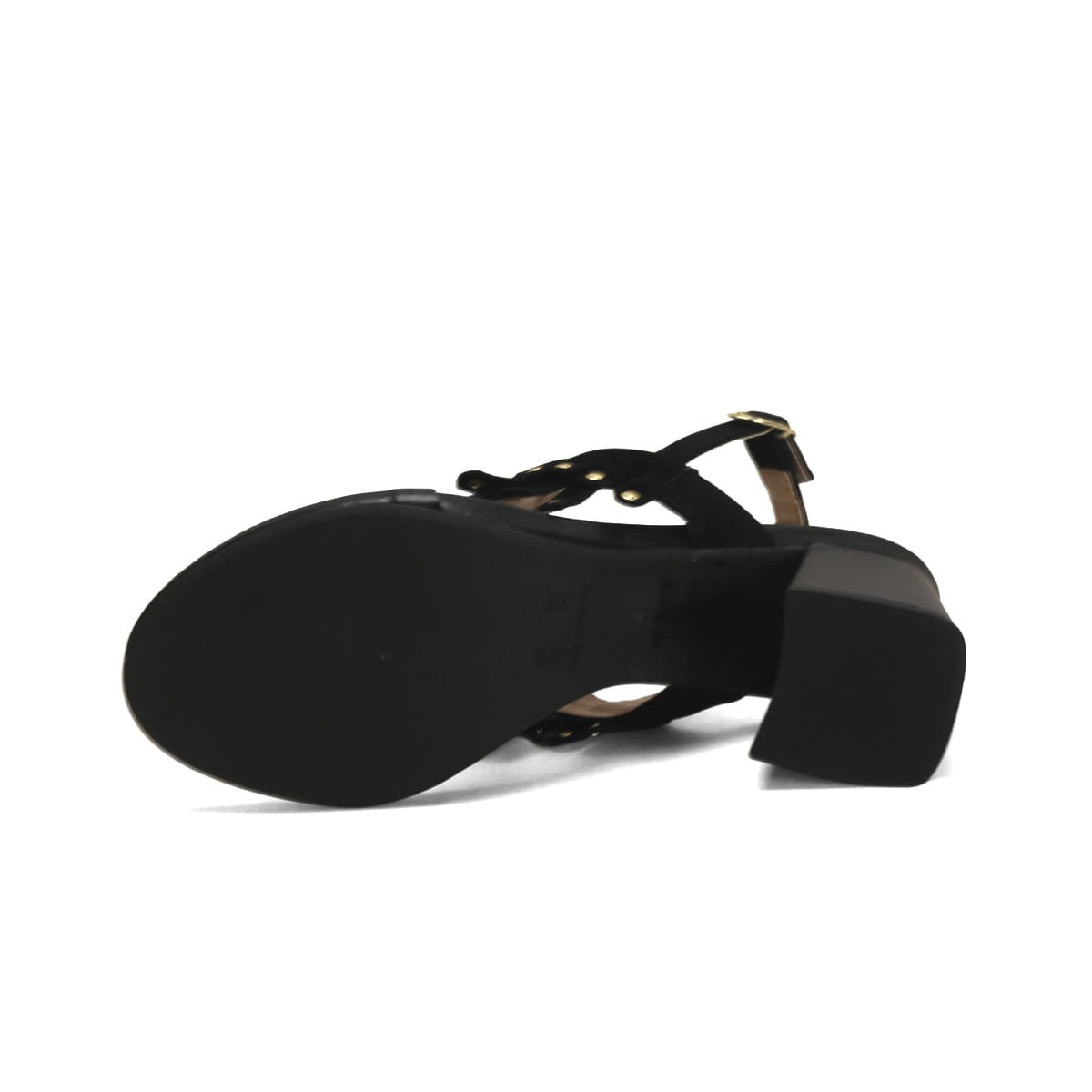 Sandália Boho Preta Camurça Salto 7cm Preto 5