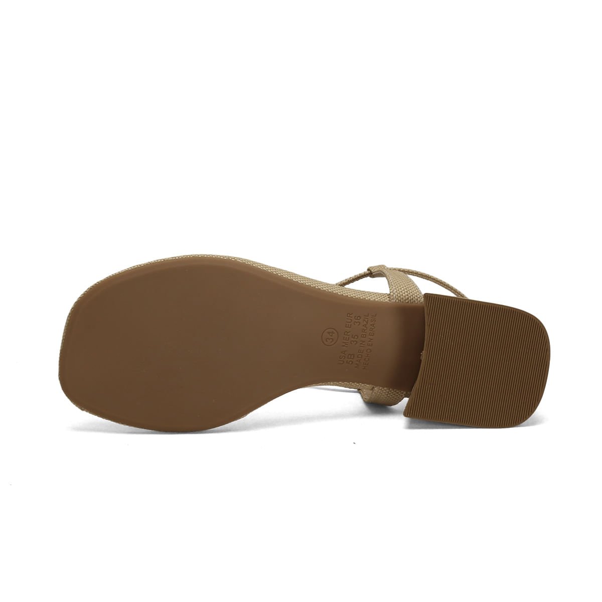 Sandália Natural Pedras Off White Salto 4cm Bege 5