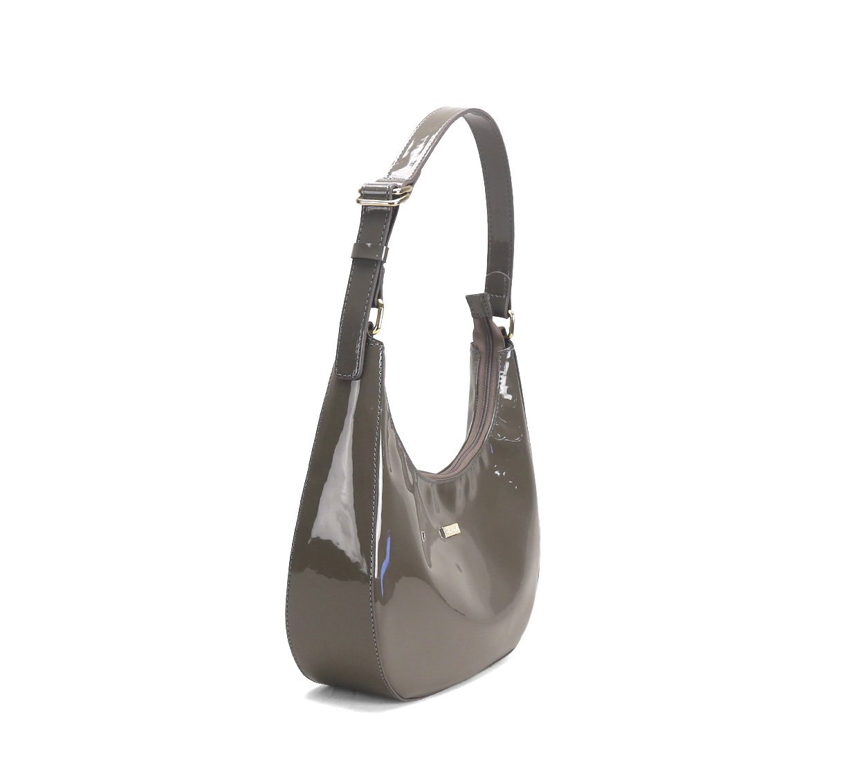 Bolsa Feminina Formato Lua em Verniz Ana Mello Marrom 2