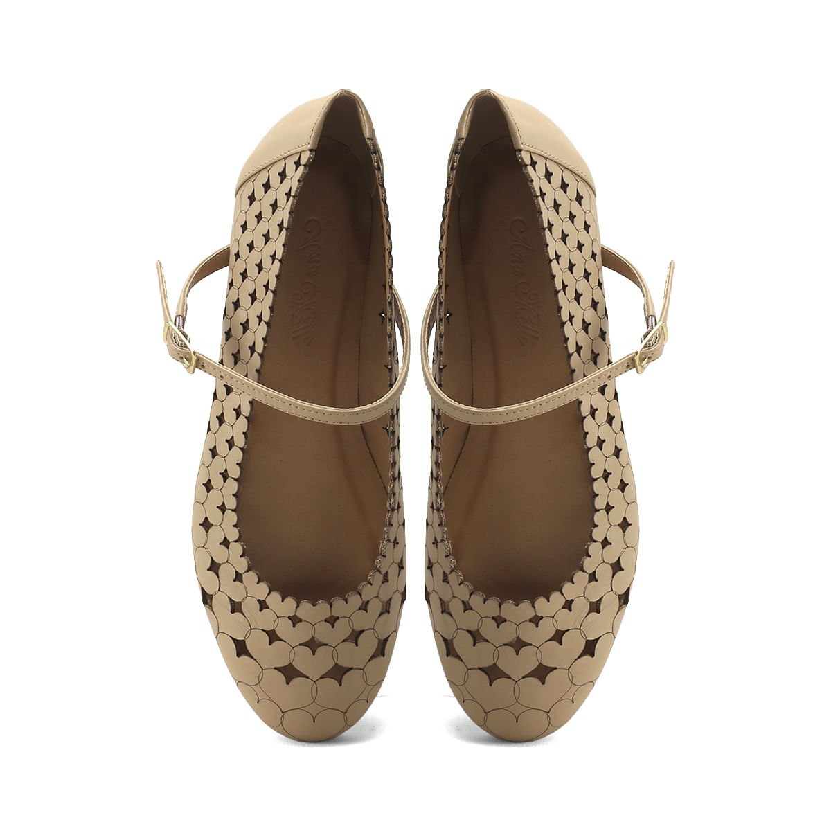 Sapatilha de Couro com Detalhes a Laser Ana Mello Bege 2