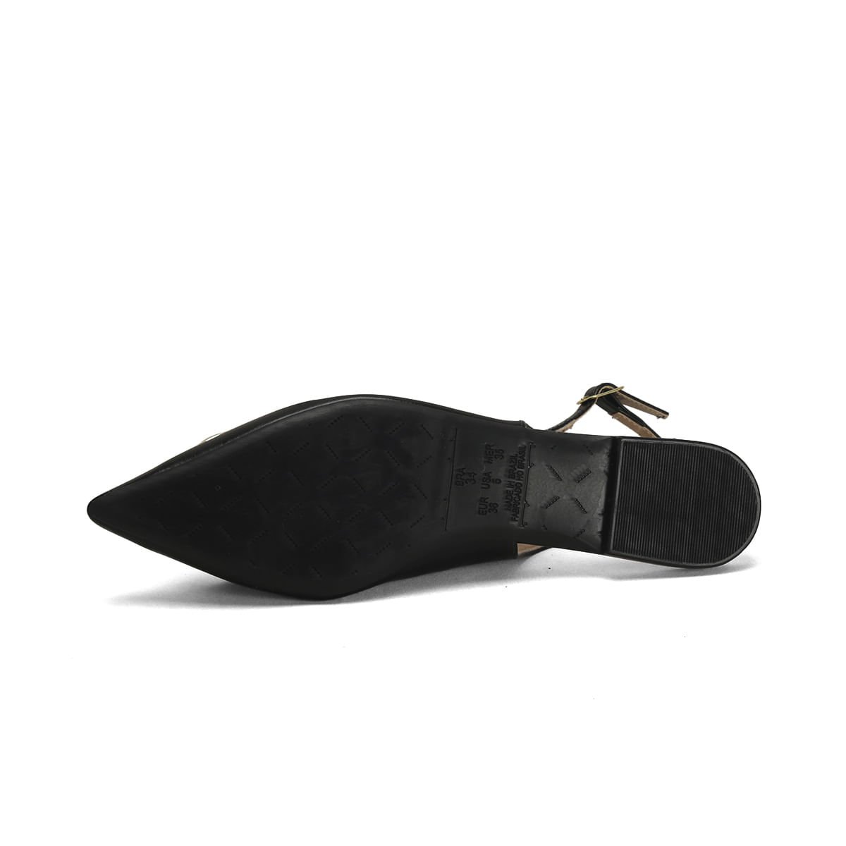 Sapatilha Slingback Maxi Enfeite Preta Napa Preto 5