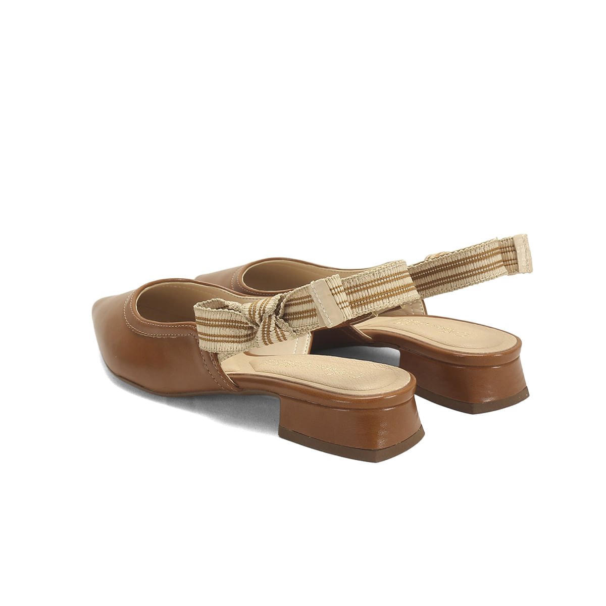 Sapatilha Slingback Gorgurão Caramelo Napa 3cm Caramelo 3