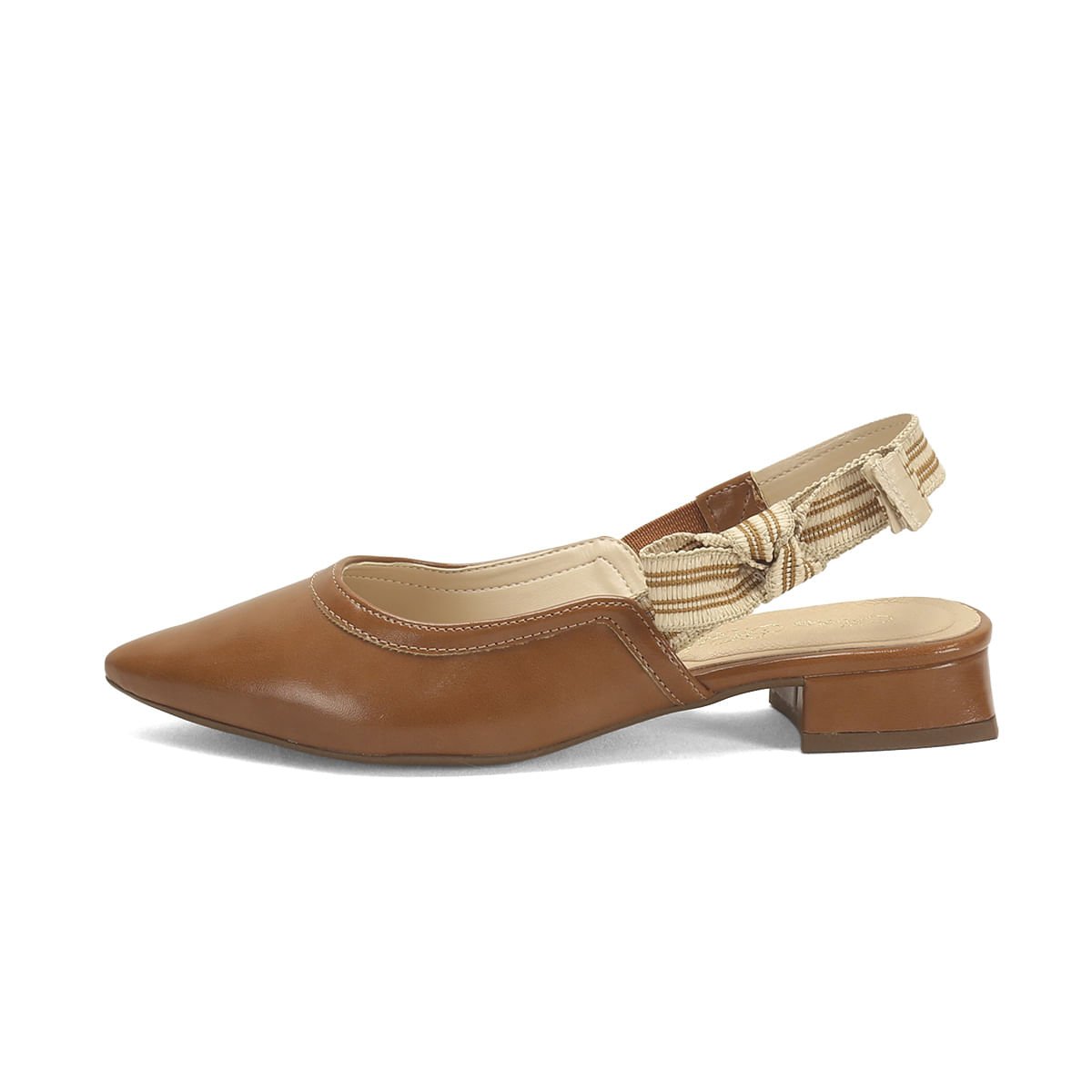 Sapatilha Slingback Gorgurão Caramelo Napa 3cm Caramelo 4
