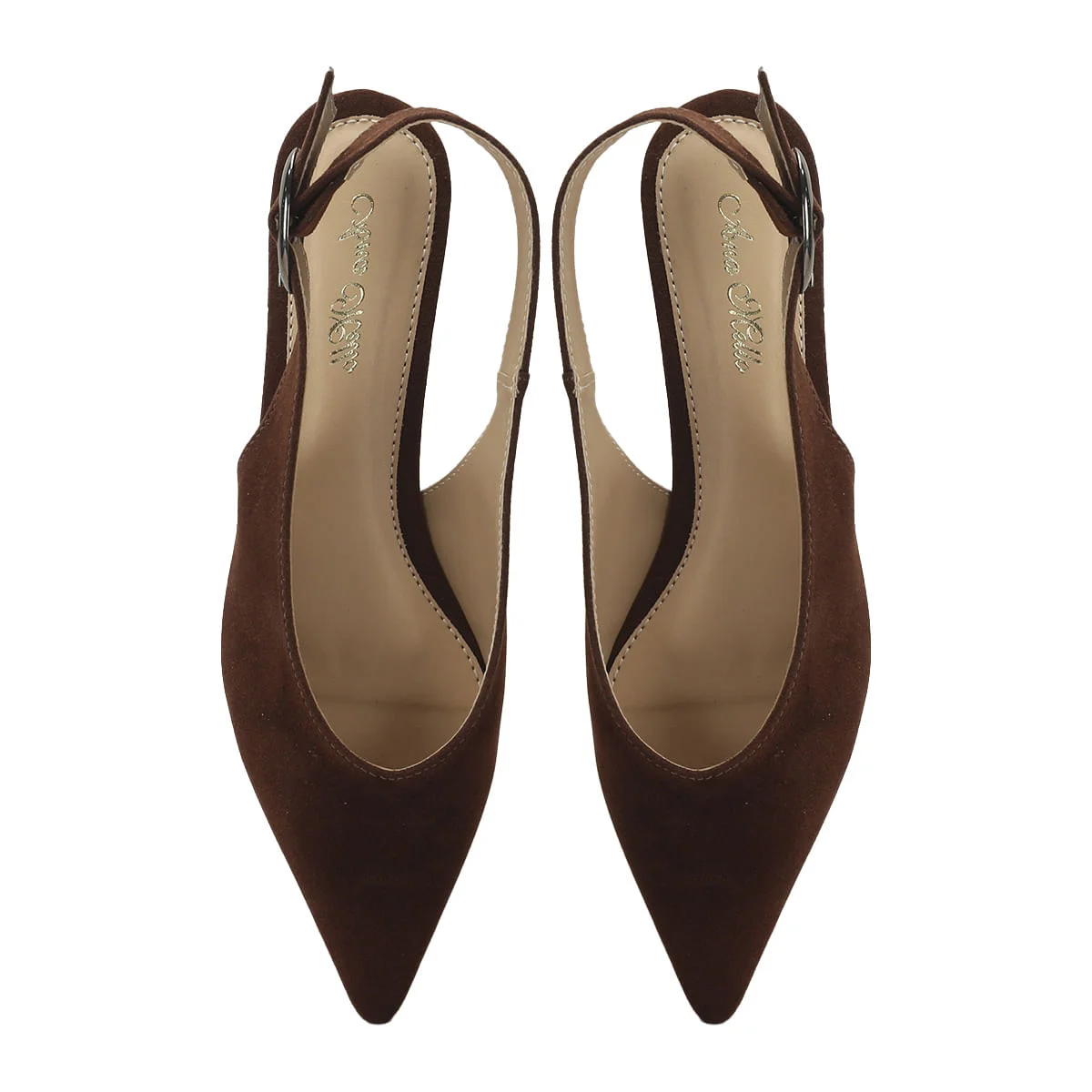 Sapatilha Slingback Camurça Café 1cm Marrom 2