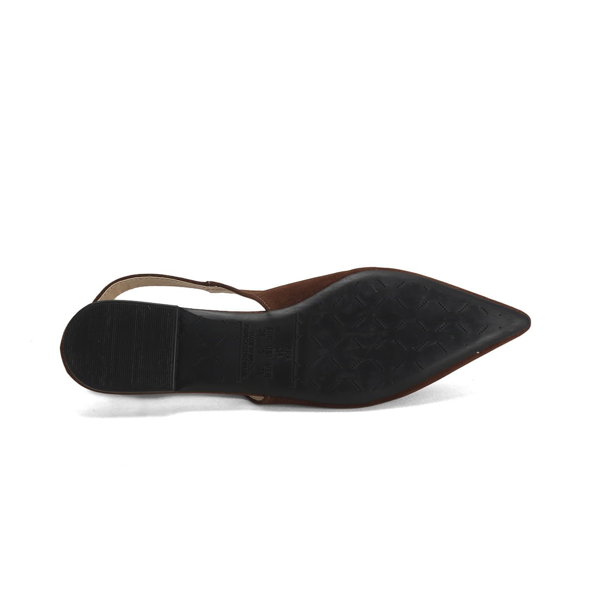 Sapatilha Slingback Camurça Café 1cm Marrom 5