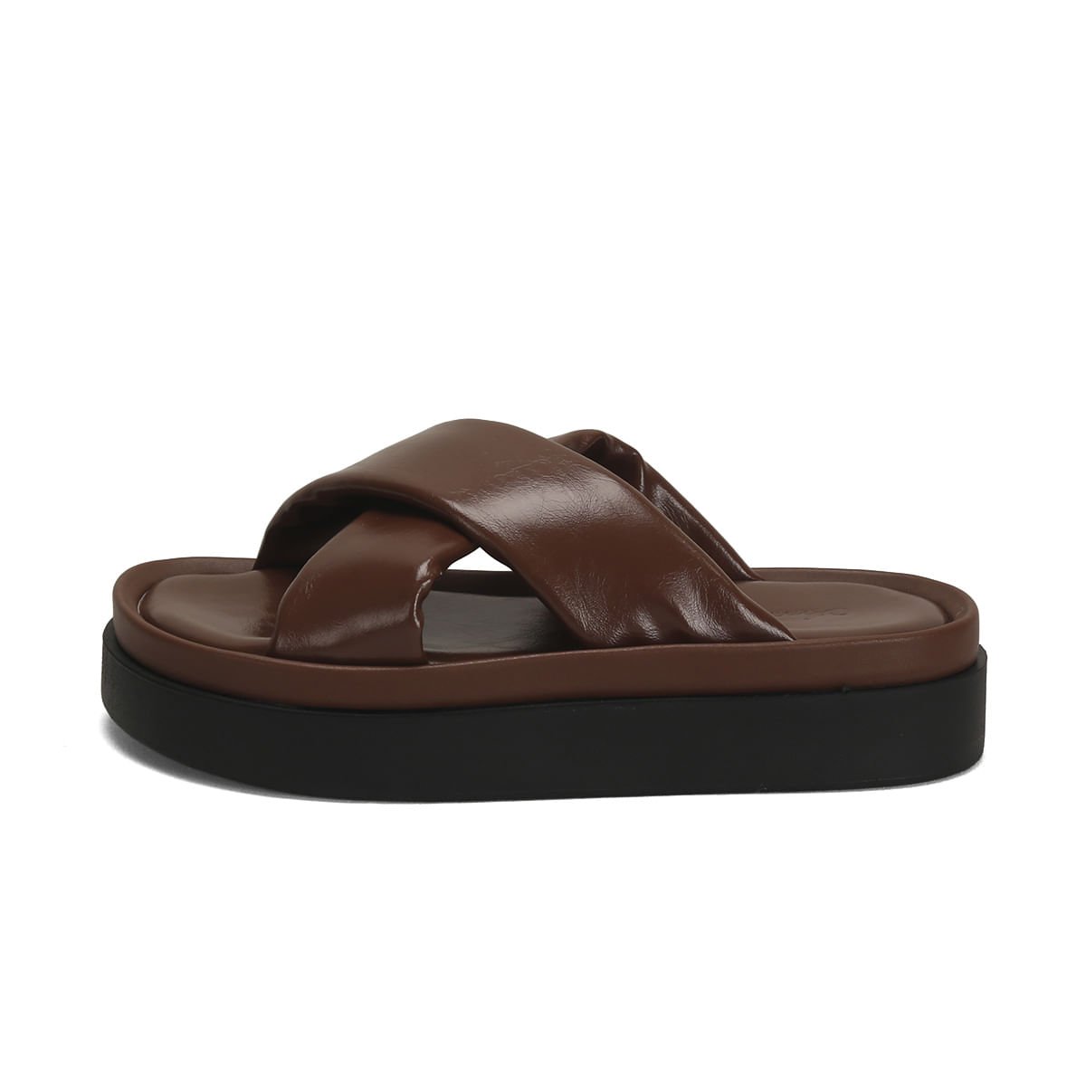 Sandália Flatform Napa Confortável X Café 4,5cm Marrom 4