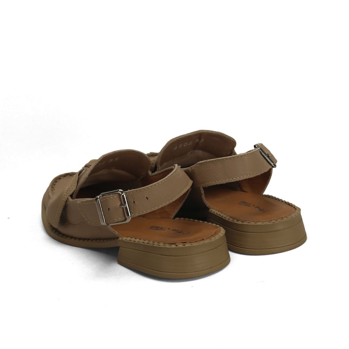 Mocassim Slingback Couro Fly Nude com Laço Marrom 3