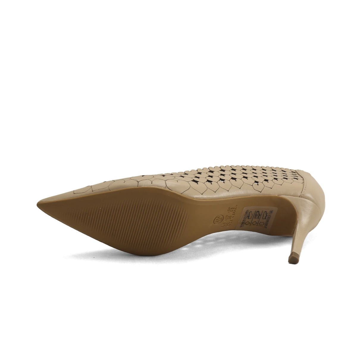 Scarpin de Couro com Detalhes Vazados Laser Ana Mello Bege 5