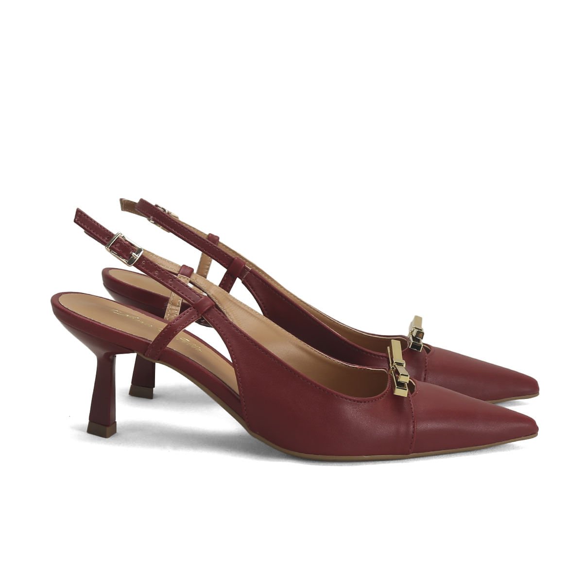 Scarpin Calce Fácil Laço Metalizado Ana Mello Napa 7cm