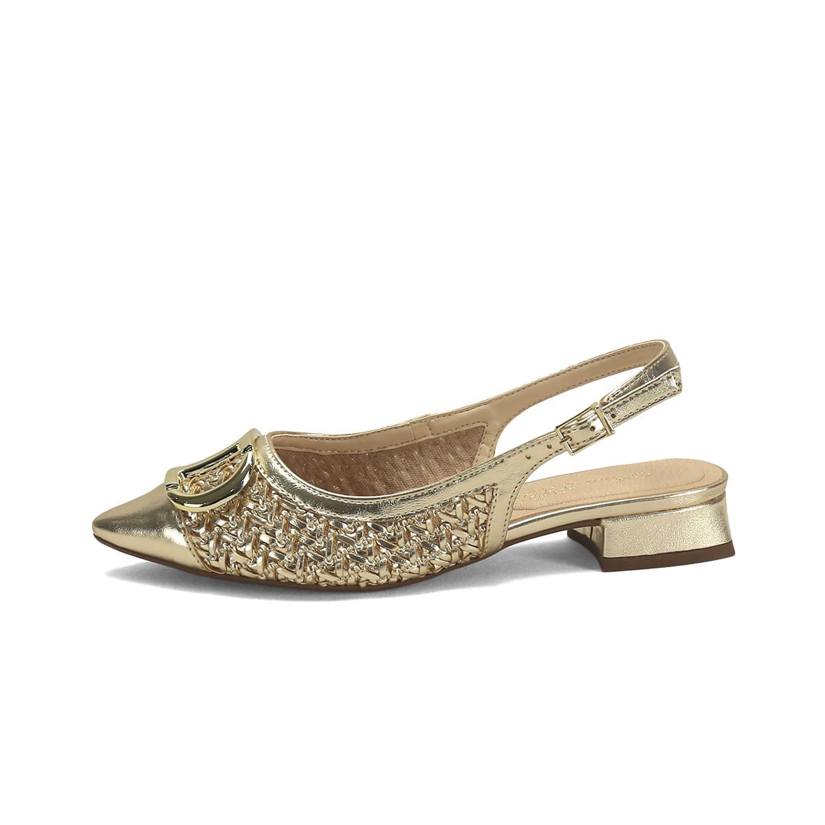 Scarpin Slingback Napa Ouro Light 3cm Dourado 4