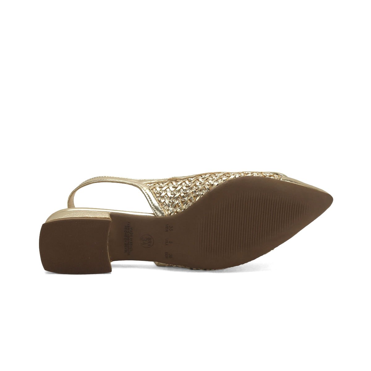 Scarpin Slingback Napa Ouro Light 3cm Dourado 5