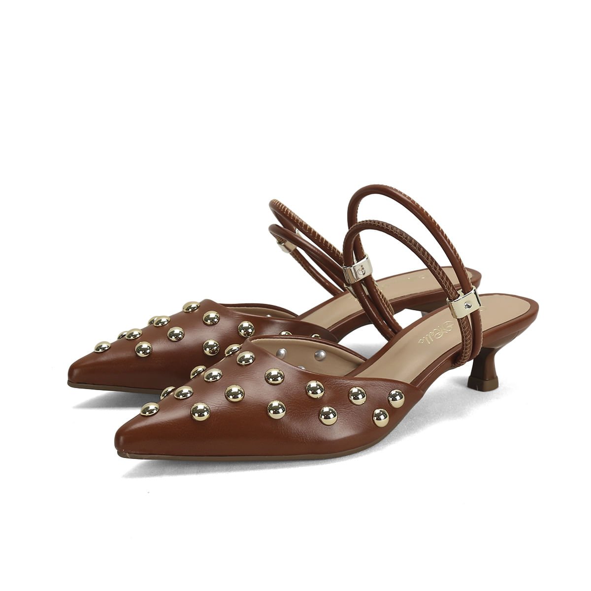 Slingback Feminino Bico Fino Calce Fácil Ana Mello Marrom 2