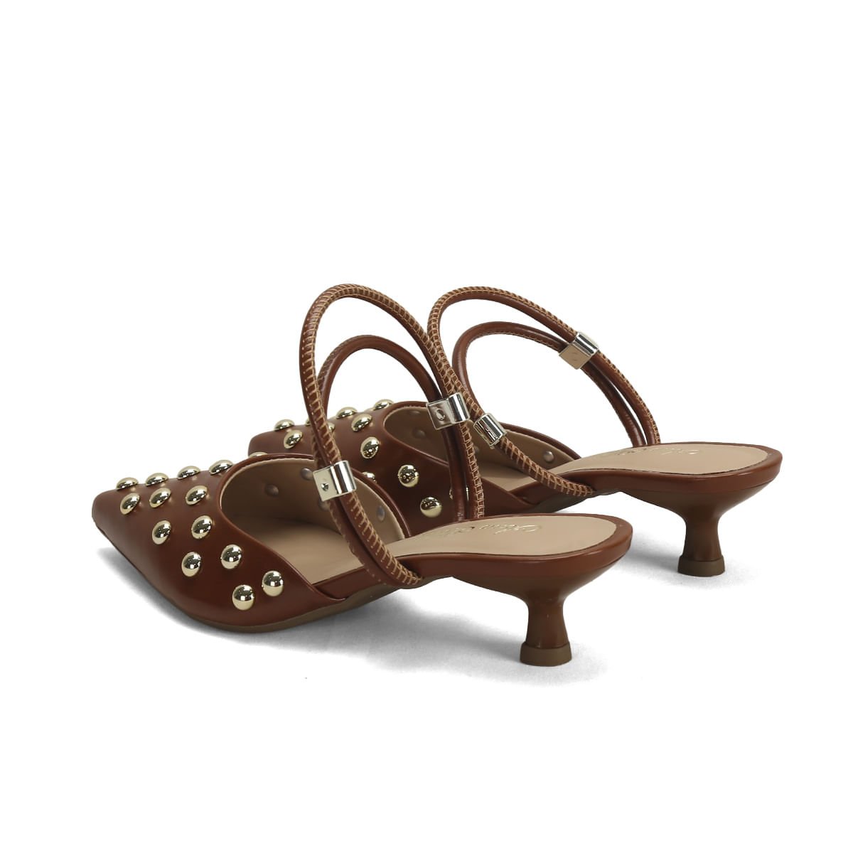 Slingback Feminino Bico Fino Calce Fácil Ana Mello Marrom 3