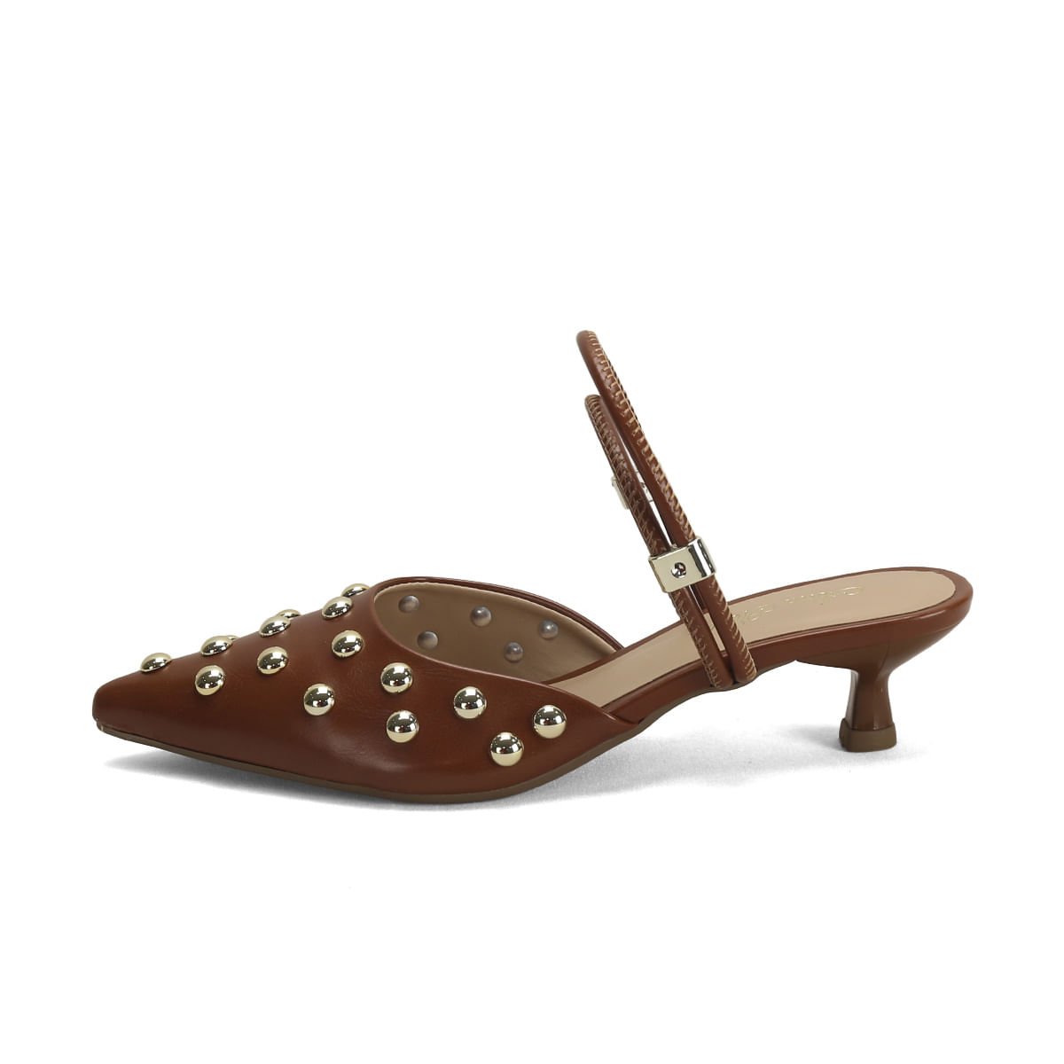 Slingback Feminino Bico Fino Calce Fácil Ana Mello Marrom 4