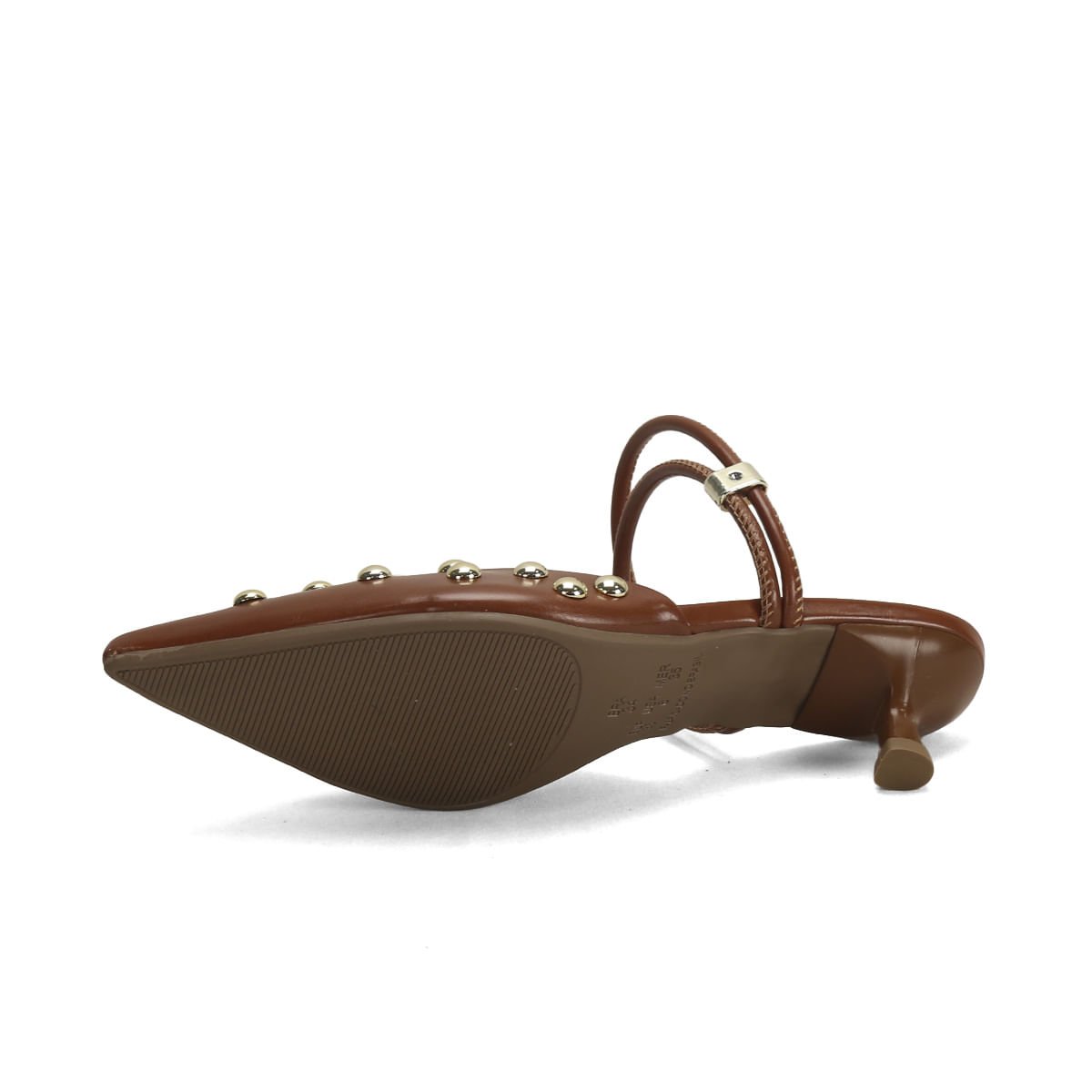 Slingback Feminino Bico Fino Calce Fácil Ana Mello Marrom 5