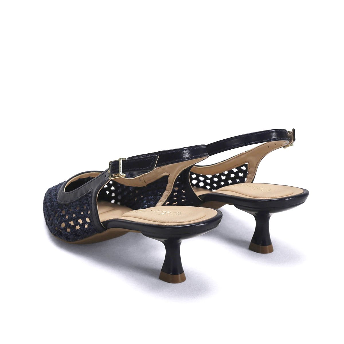 Scarpin Slingback Tressê Marinho 5,5cm Azul 3