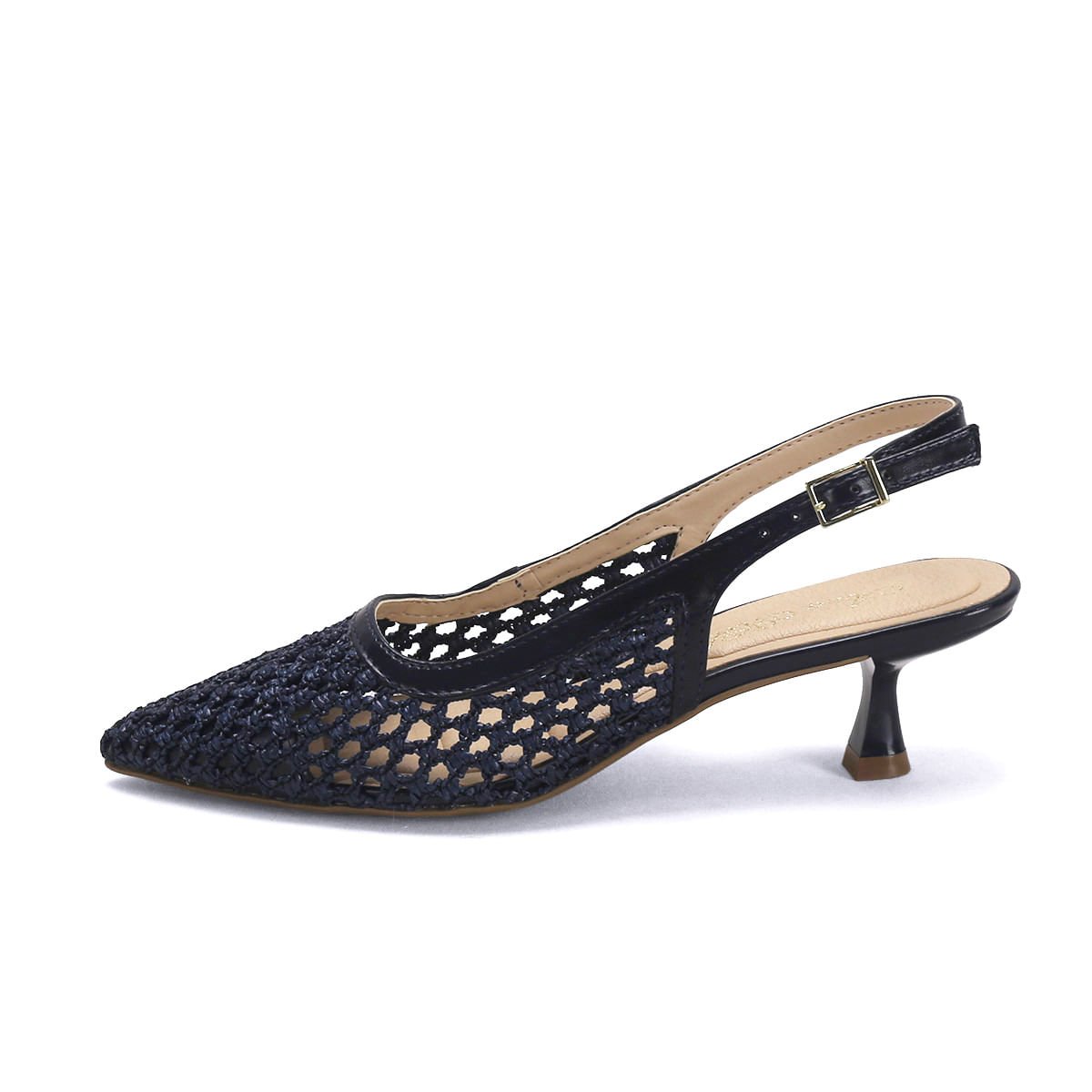 Scarpin Slingback Tressê Marinho 5,5cm Azul 4