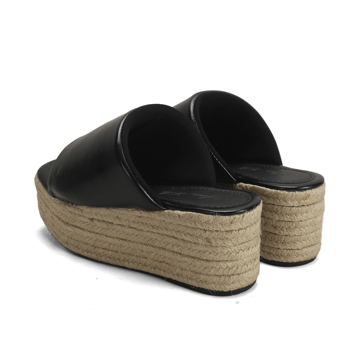 Tamanco Salto Corda Preto Napa 7cm Confortável Preto 3