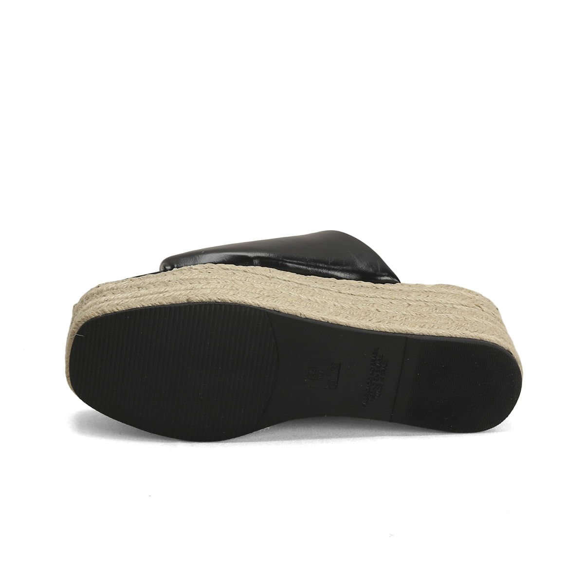 Tamanco Salto Corda Preto Napa 7cm Confortável Preto 5