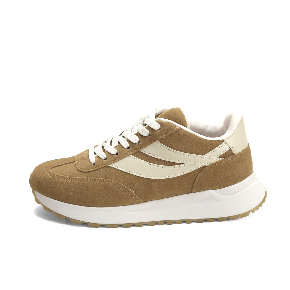 Tênis Casual Bicolor Feminino Super Macio Ana Mello Bege 4