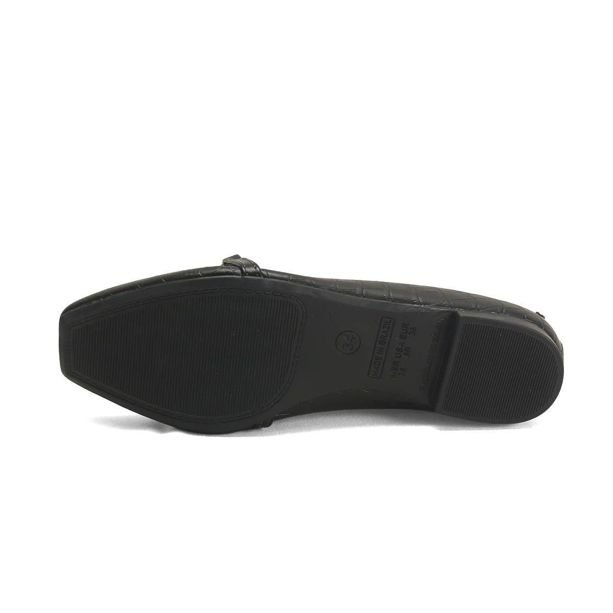 Mocassim Clássico Textura Croco em Couro Ana Mello Preto 5