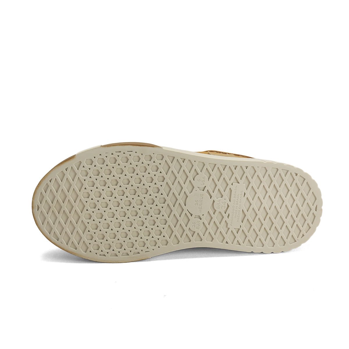 Tênis Camurça Caramelo Cadarço Pesponto 4cm Bege 5