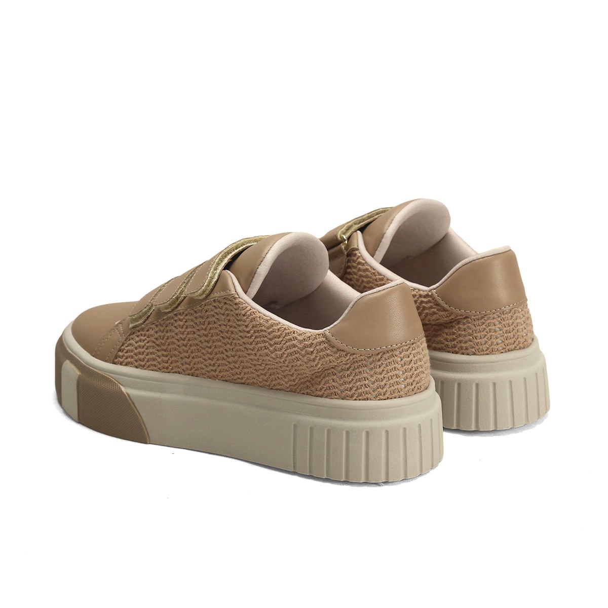 Tênis Velcro Napa Ana Mello Trama Casual Bege 3
