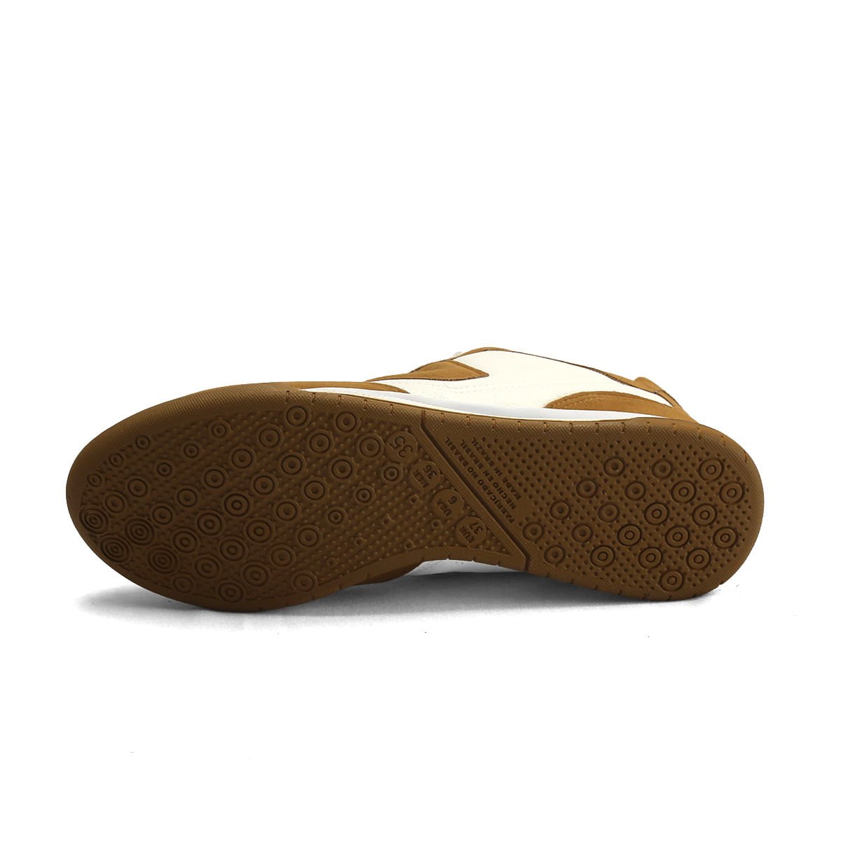 Tênis Casual Bicolor Feminino Super Macio Ana Mello Branco/Caramelo 5