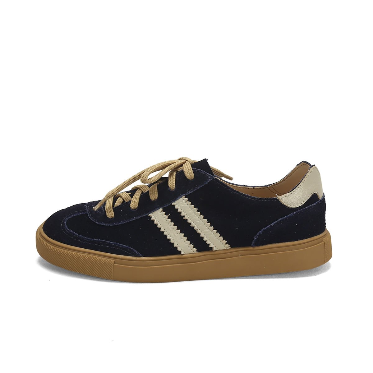 Tênis Couro Camurça Marinho Listra Off White Azul Marinho 4