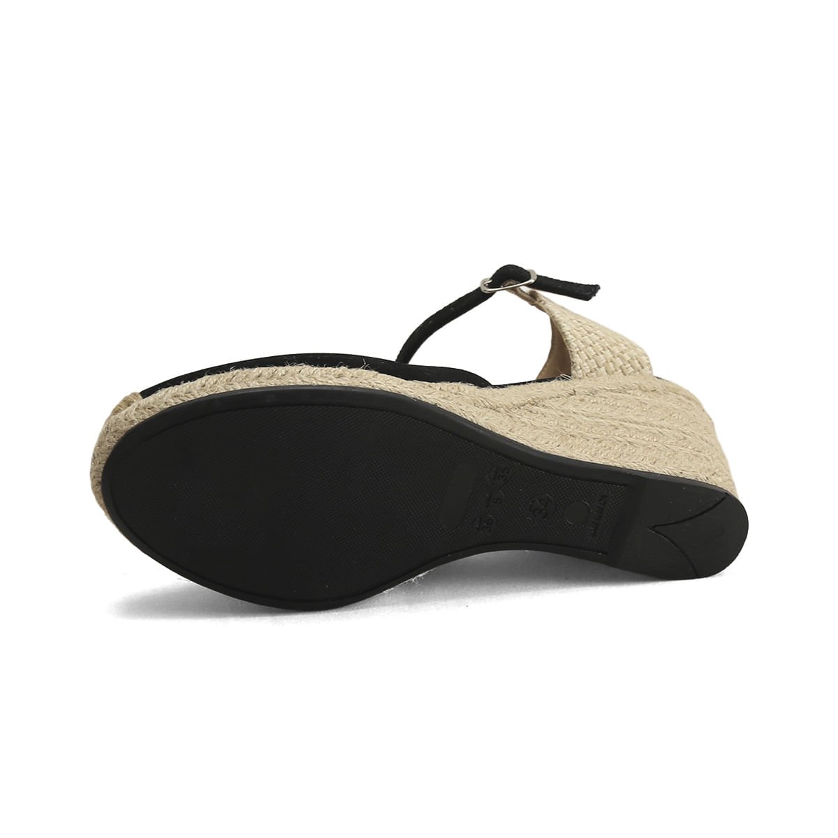 Sandália Anabela Espadrille Camurça Ana Mello 8,5cm Preto 5