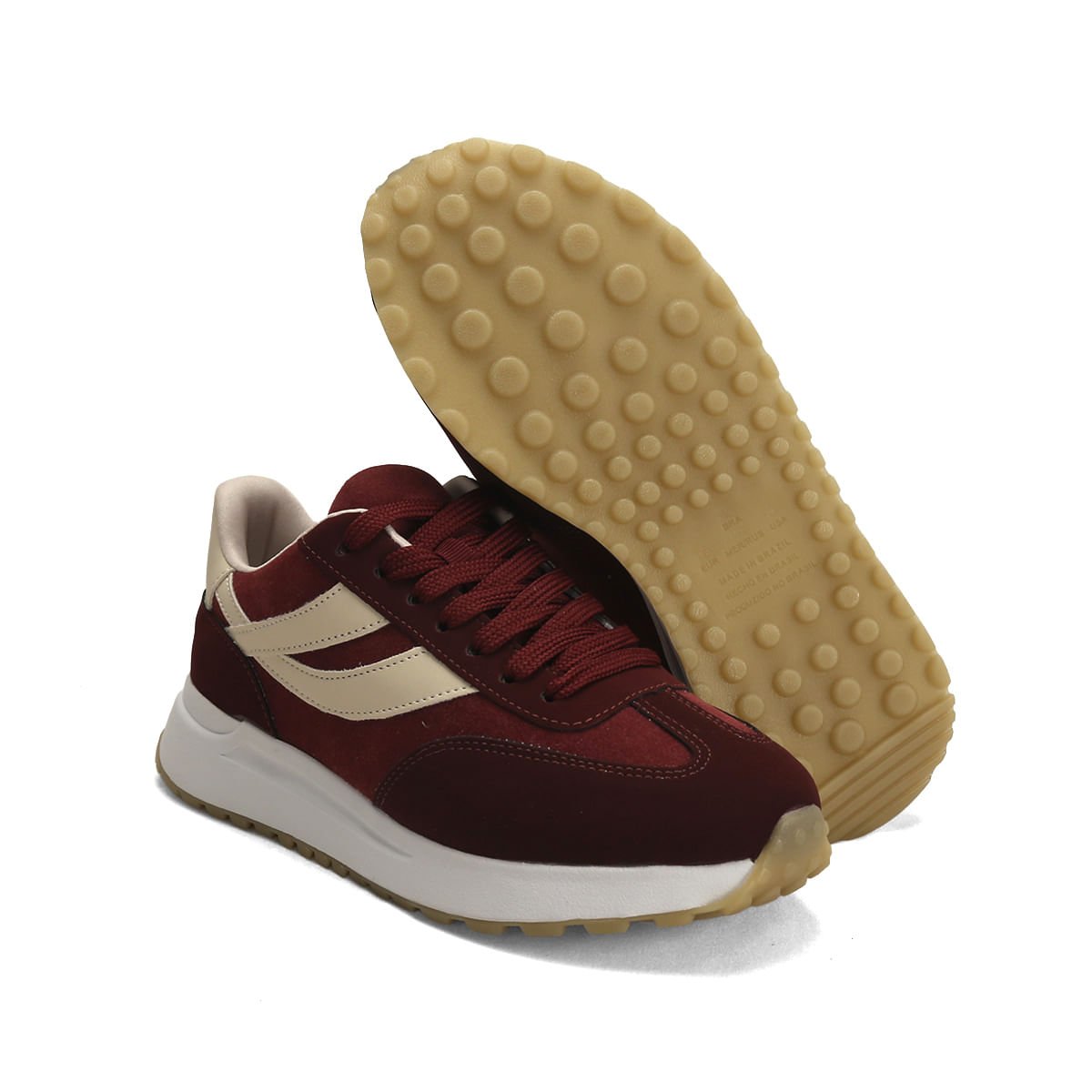 Tênis Urbano Bicolor Feminino e Moderno Ana Mello Vinho 2