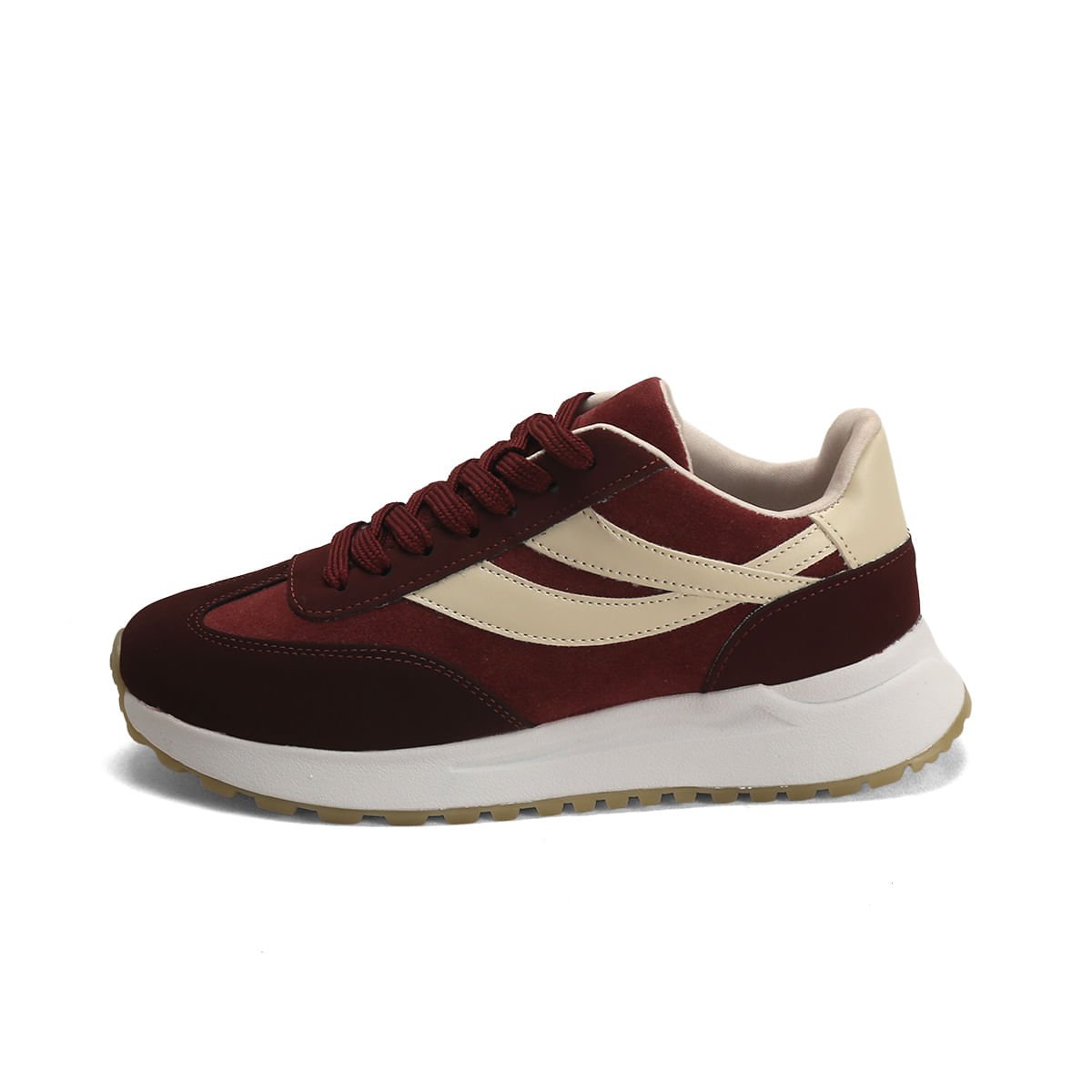 Tênis Urbano Bicolor Feminino e Moderno Ana Mello Vinho 4