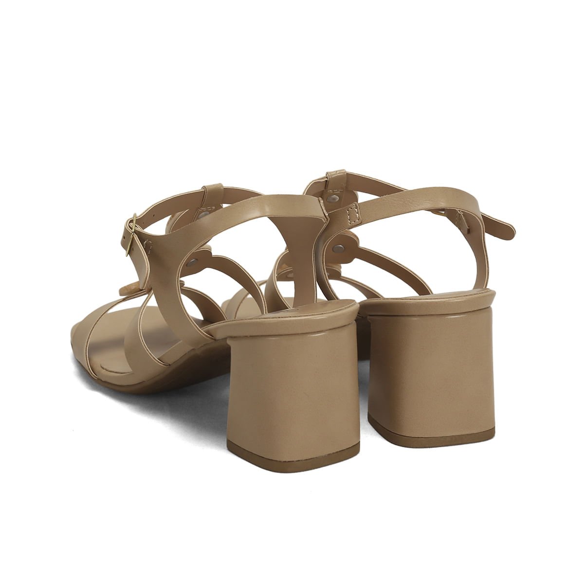 Sandália Enfeite Marmorizado Amêndoa Salto 7cm Napa Bege 3