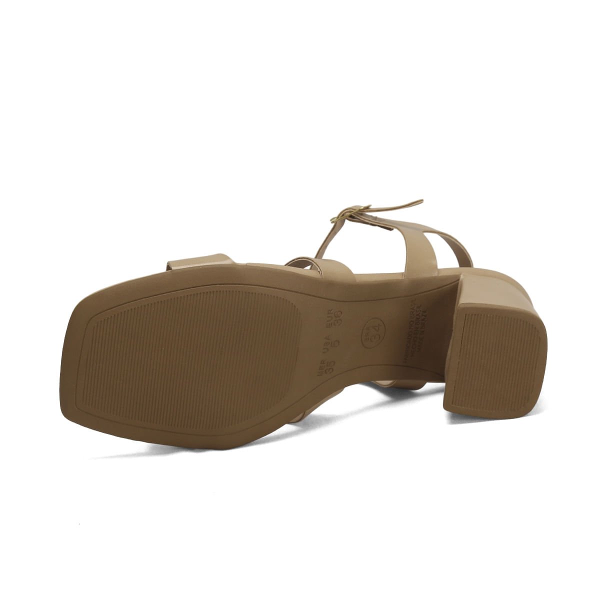 Sandália Enfeite Marmorizado Amêndoa Salto 7cm Napa Bege 5