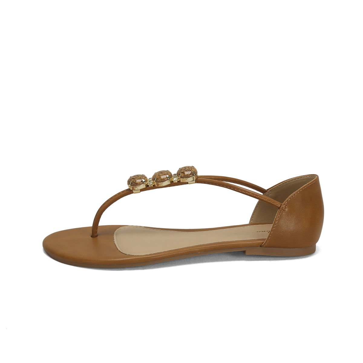 Rasteira Pedrarias Marmorizadas Caramelo Confortável Bege 4