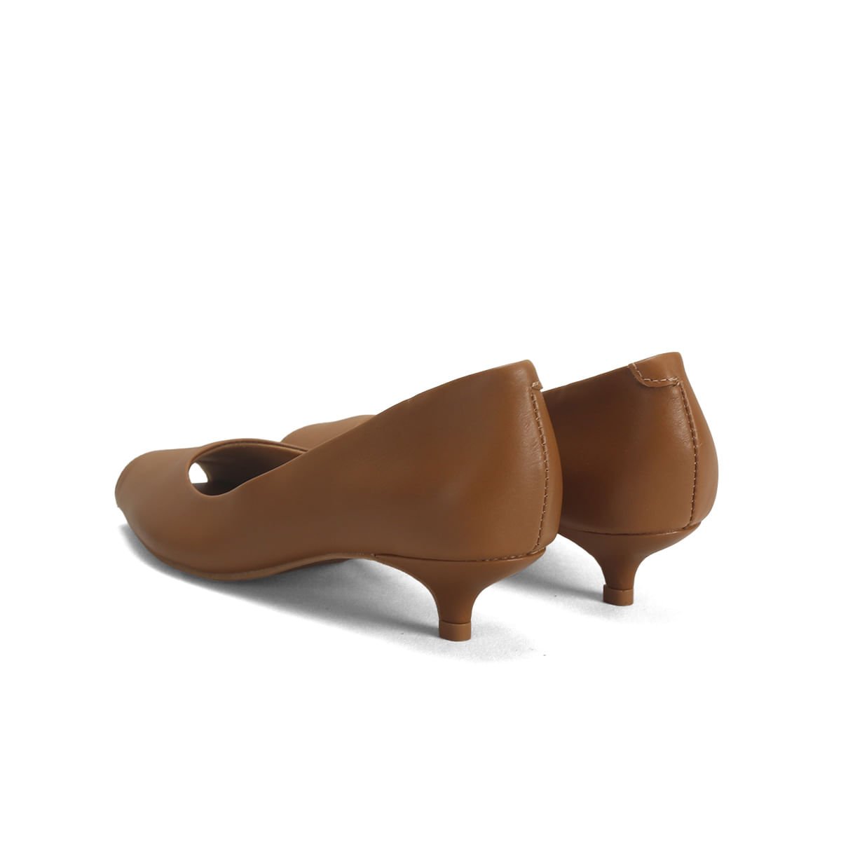 Peep Toe de Couro com Salto Baixo Conforto Ana Mello Marrom 3