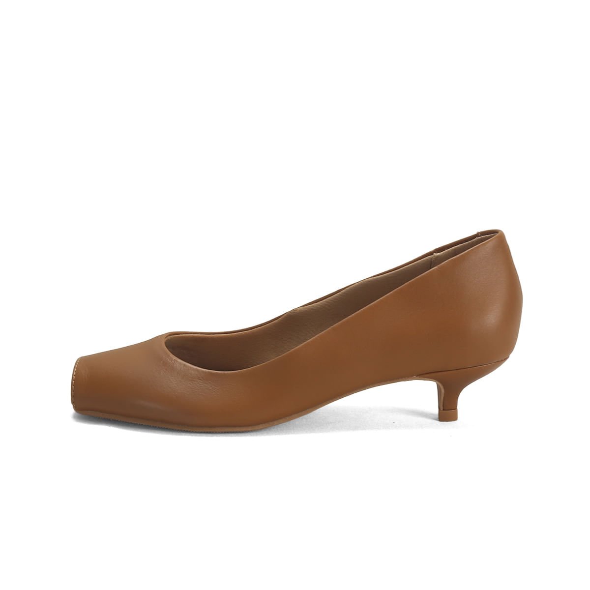 Peep Toe de Couro com Salto Baixo Conforto Ana Mello Marrom 4