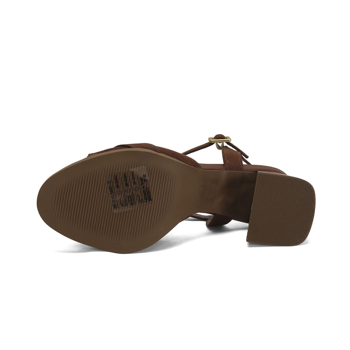 Sandália Boho Camurça Café 7cm Salto Marrom 5