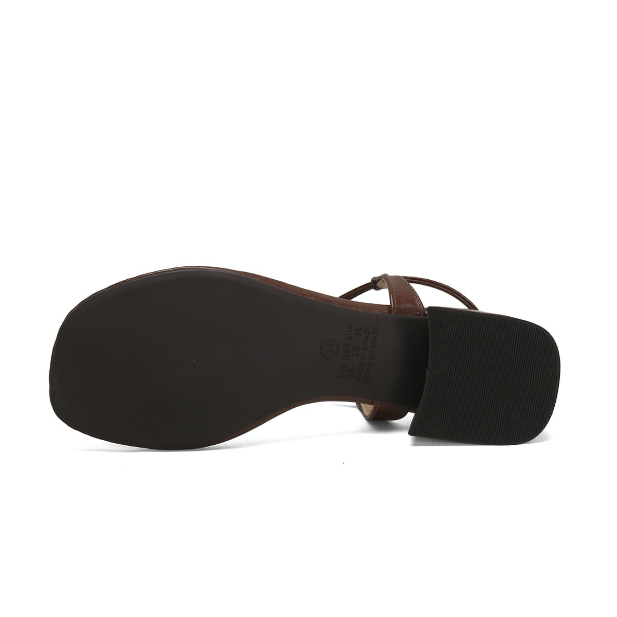 Sandália Pedraria Café Salto 4cm Confortável Marrom 5