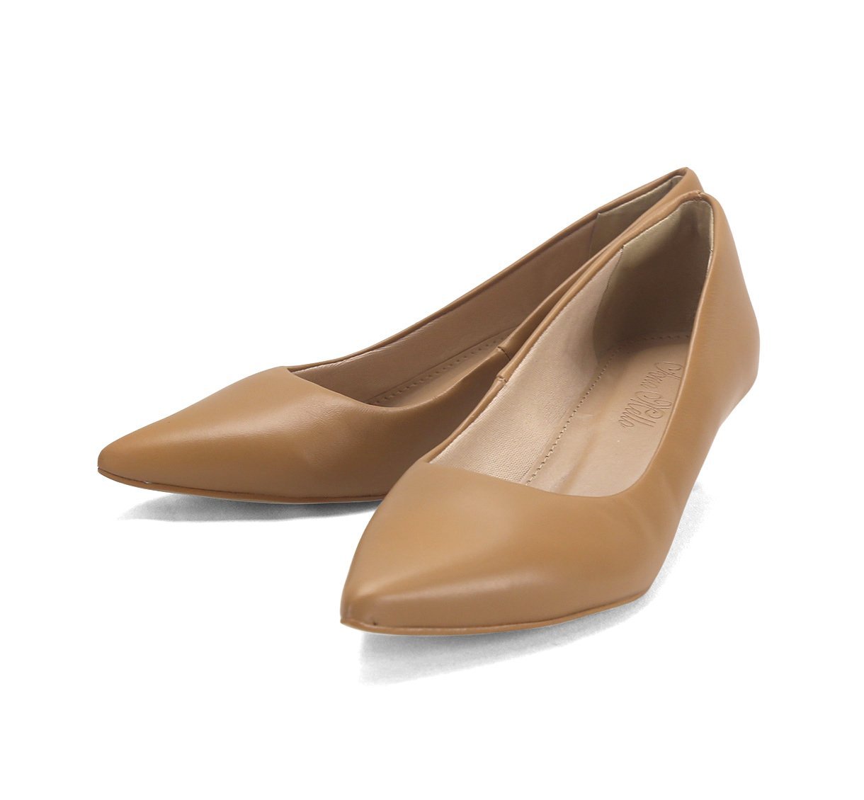 Scarpin Couro Ana Mello Salto Baixo 6cm Bege 2