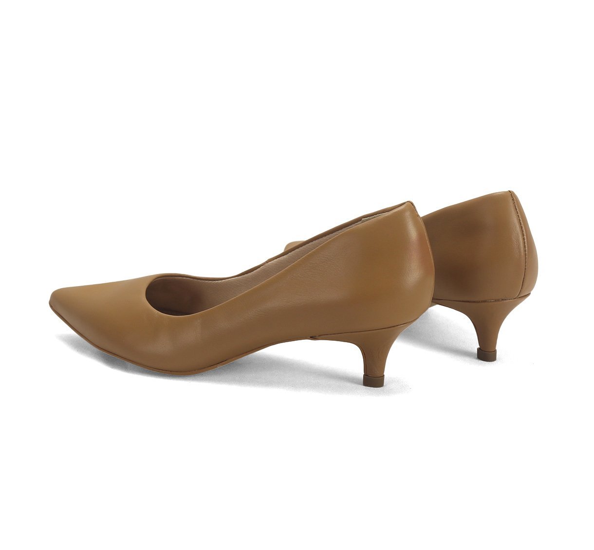 Scarpin Couro Ana Mello Salto Baixo 6cm Bege 3