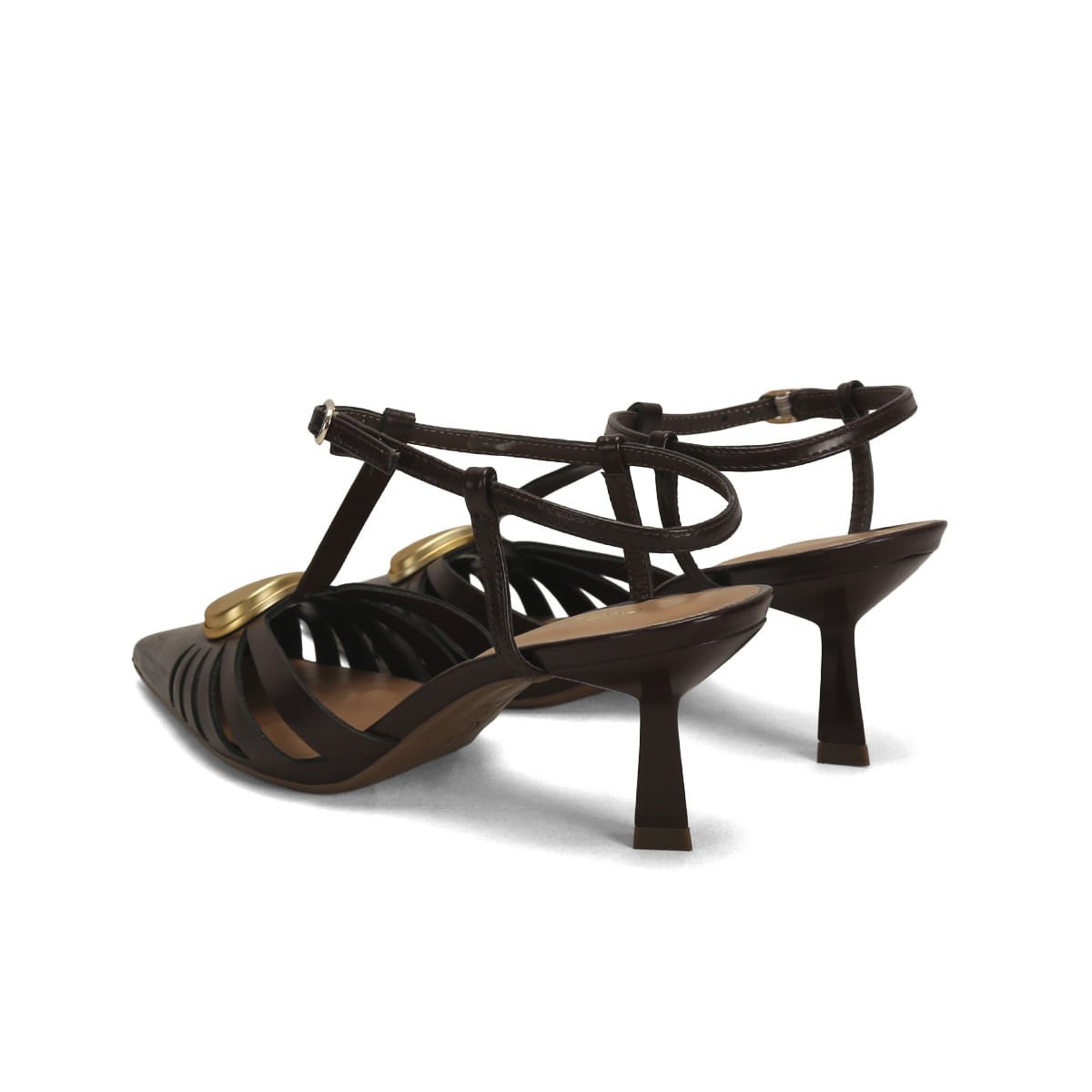 Scarpin Napa Café Metal Fosco Salto 8cm Café 3