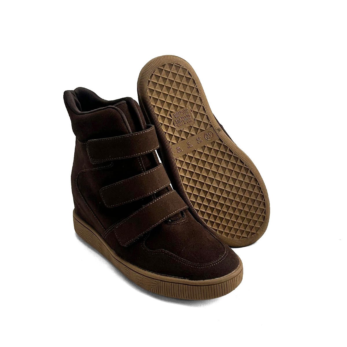 Sneaker Camurça Salto Plataforma Café Café 2