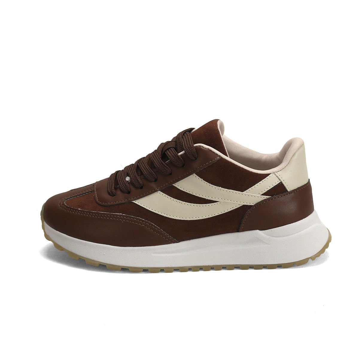 Tênis Ana Mello Bicolor Sintético 3cm Marrom 4