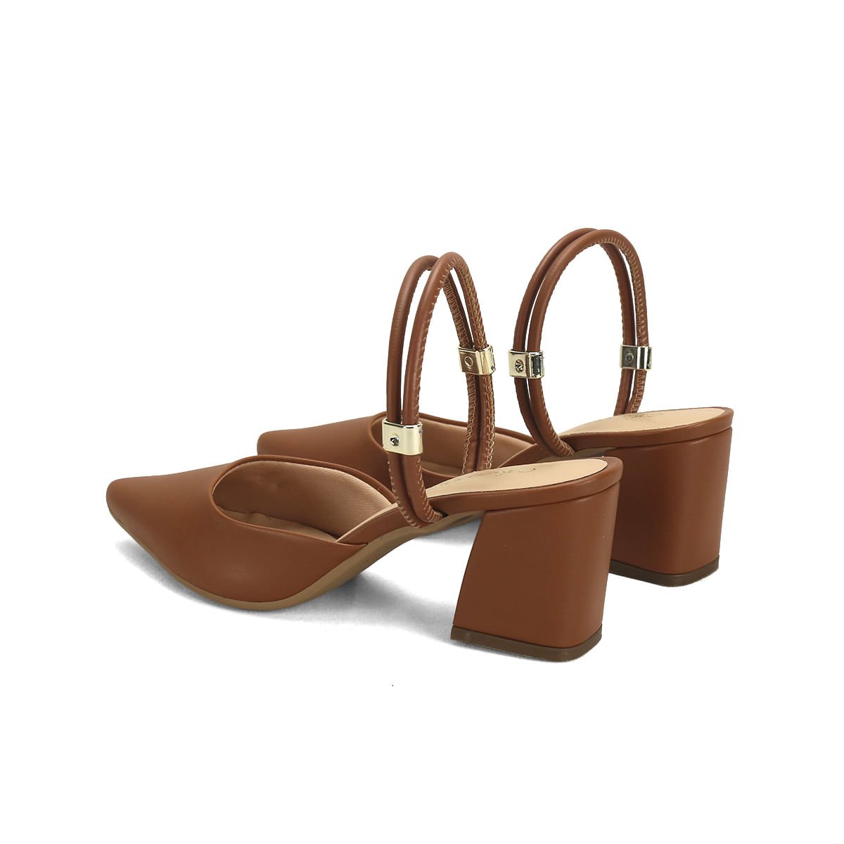 Scarpin calce fácil napa caramelo Marrom 3